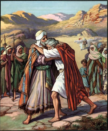 Jacob and Esau meet